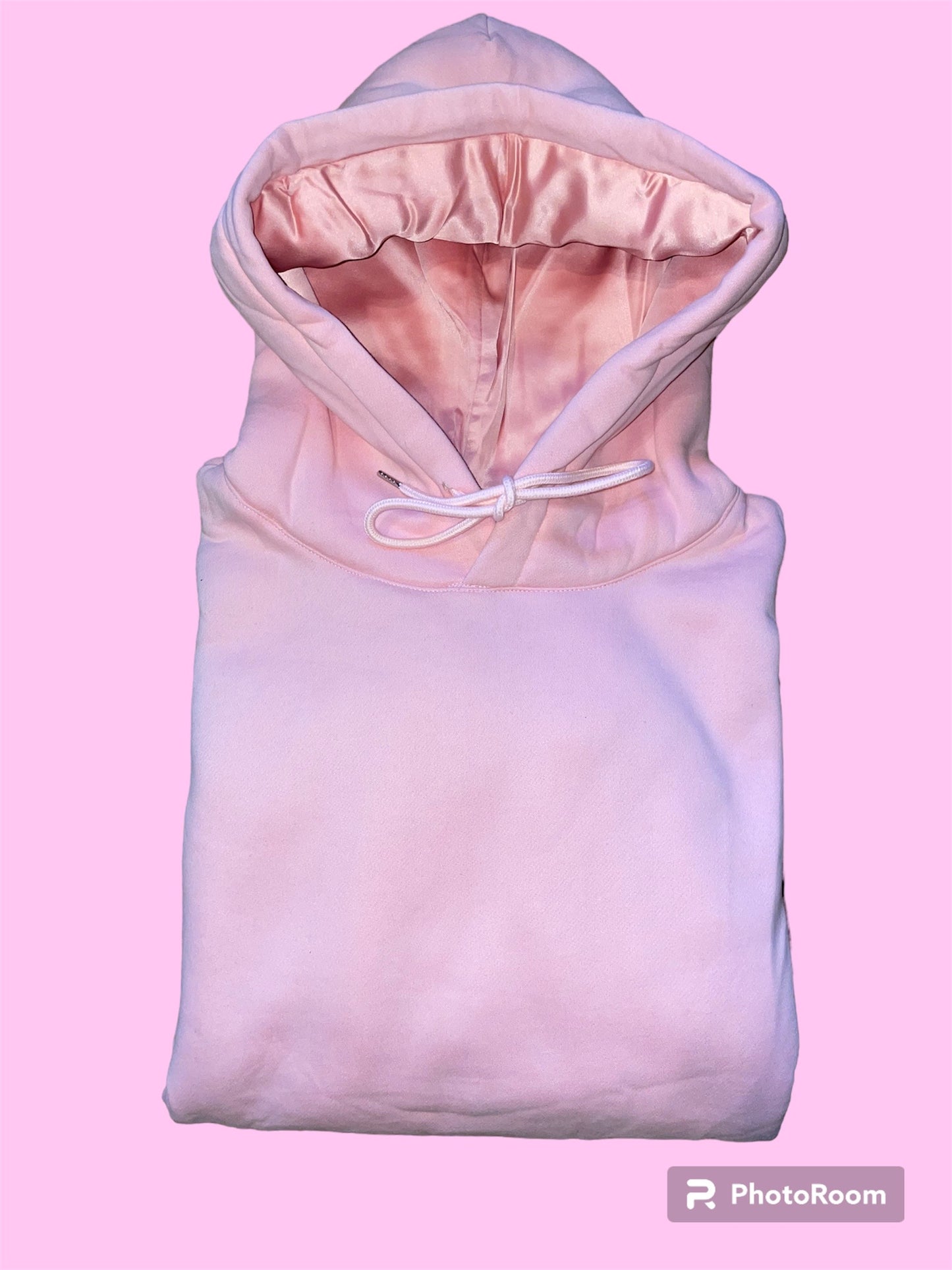 Light Pink Satin-Lined Hoodie