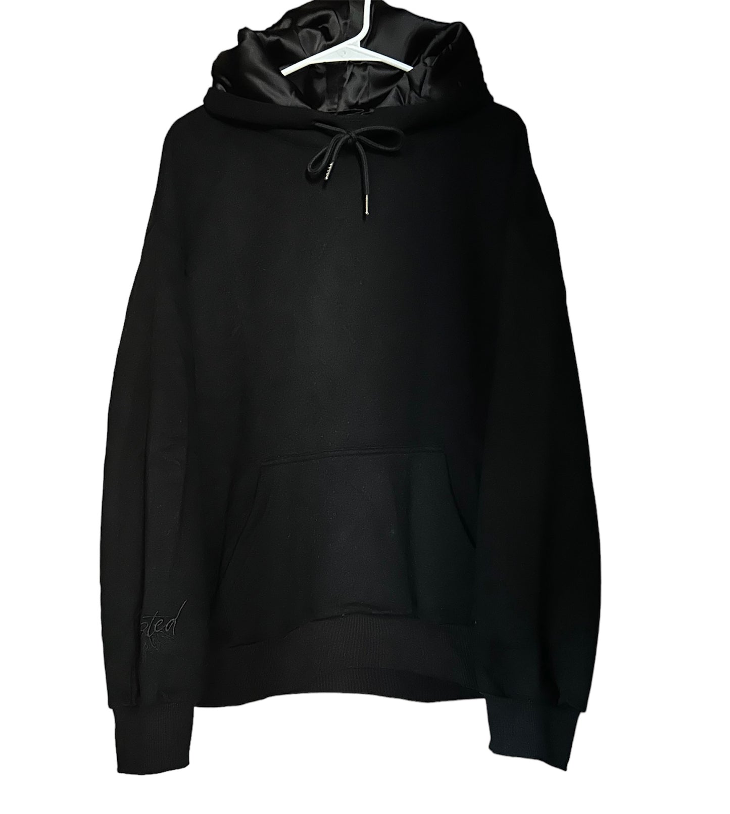 Black Satin-Lined Hoodie