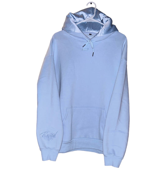 Light Blue Satin-Lined Hoodie