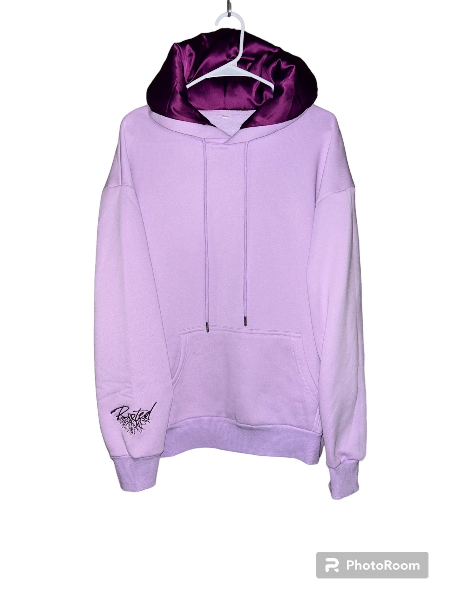 Light Lilac Satin-Lined Hoodie