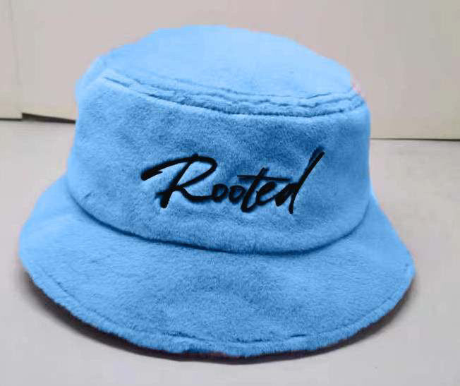 Light Blue Faux Fur Bucket Hat